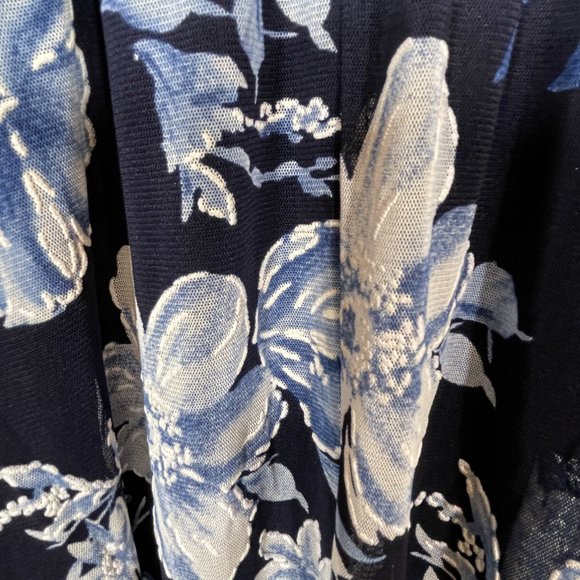 NWT R&M RICHARDS Navy Hi-Lo Belted Long Maxi Faux Wrap Dress Sz 6 - Picture 9 of 14